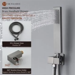 Mondawe 10-in Wall Mount Pressure Balance Shower System-in Grey