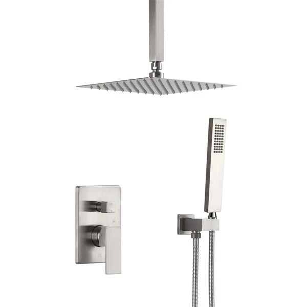Mondawe 10-in Ceiling Mount Pressure Balance Shower System-in Brushed Nickel - Image 4
