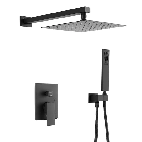 Mondawe 10-in Wall Mount Pressure Balance Shower System-in Matte Black - Image 3