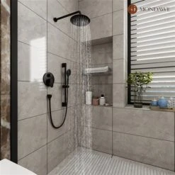 Mondawe Oil Rubbed Bronze Wall-Mount Built-in Shower Head And Hand Shower Combo