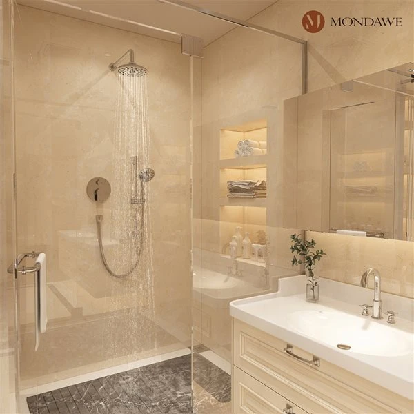 Mondawe Brushed Nickel Built-in Shower Head With Hand Shower - Image 3