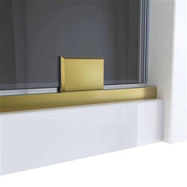 DreamLine Mirage-X 72-in X 56-in To 60-in Frameless Bypass/Sliding Brushed Gold Shower Door With Smoked Glass - Image 2