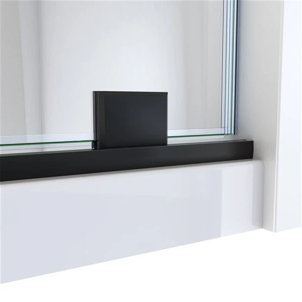 DreamLine Mirage-X 72-in X 44-in To 48-in Frameless Bypass/Sliding Satin Black Shower Door - Image 5