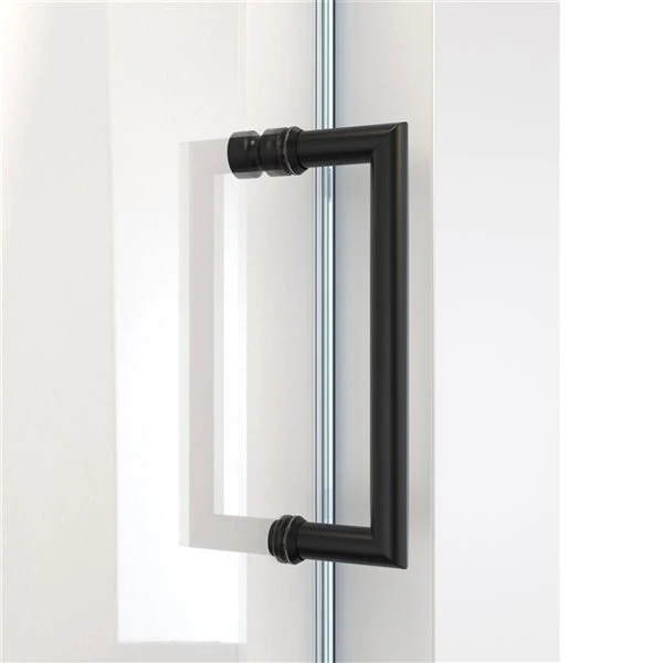 DreamLine Mirage-X 72-in X 56-in To 60-in Frameless Bypass/Sliding Satin Black Shower Door - Image 2
