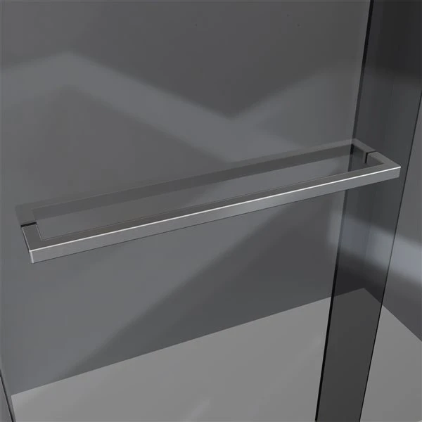 DreamLine Sapphire-V 62-in X 56 To 60-in Smoked Grey Bathtub/Shower Glass Panel With Brushed Nickel Hardware - Image 2