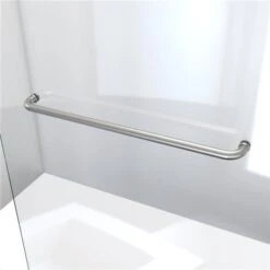 DreamLine Linea 72-in X 30-in To 30-in Frameless Fixed Brushed Nickel Shower Door