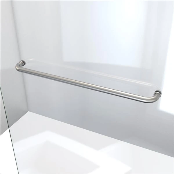 DreamLine Linea 72-in X 30-in To 30-in Frameless Fixed Brushed Nickel Shower Door
