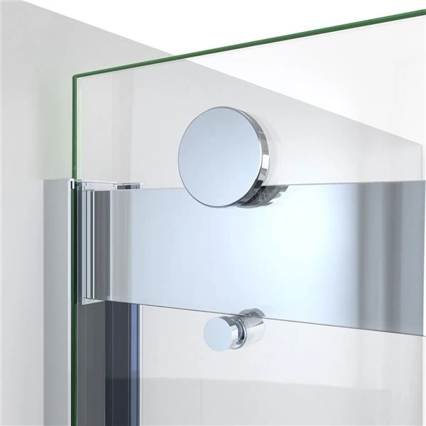 DreamLine Sapphire-V 62-in X 56 To 60-in Clear Bathtub/Shower Glass Panel With Chrome Hardware - Image 4