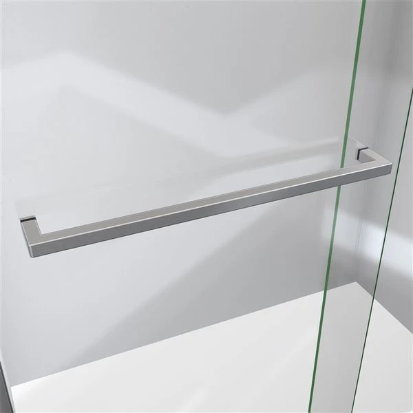 DreamLine Sapphire-V 62-in X 56 To 60-in Clear Bathtub/Shower Glass Panel With Brushed Nickel Hardware