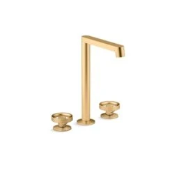 KOHLER Components Vibrant Brushed Moderne Brass Watersense Labelled Bathroom Sink Faucet, Drain Included