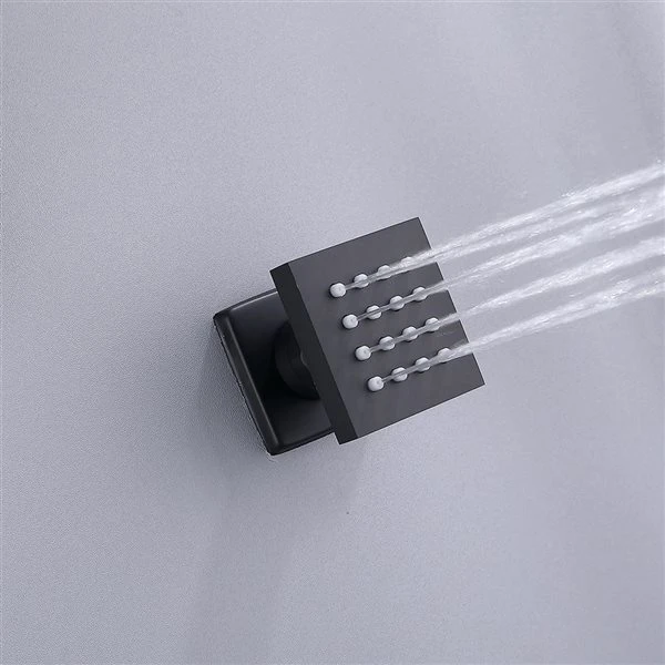 WELLFOR Matte Black Shower System With 10-in Top Spray And 4 Body Spray Jets - Image 2