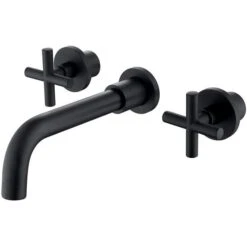 WELLFOR 2-Handle Bathroom Sink Faucet In Matte Black