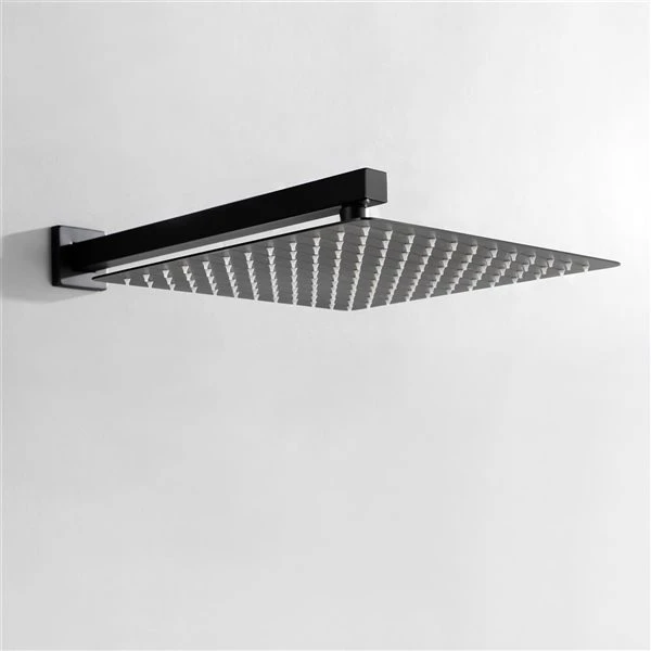 WELLFOR Matte Black 12-in Rain Shower Head - Image 5