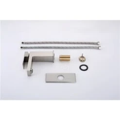 WELLFOR Single-Handle Bathroom Faucet With Deckplate And Supply Line - Brushed Nickel