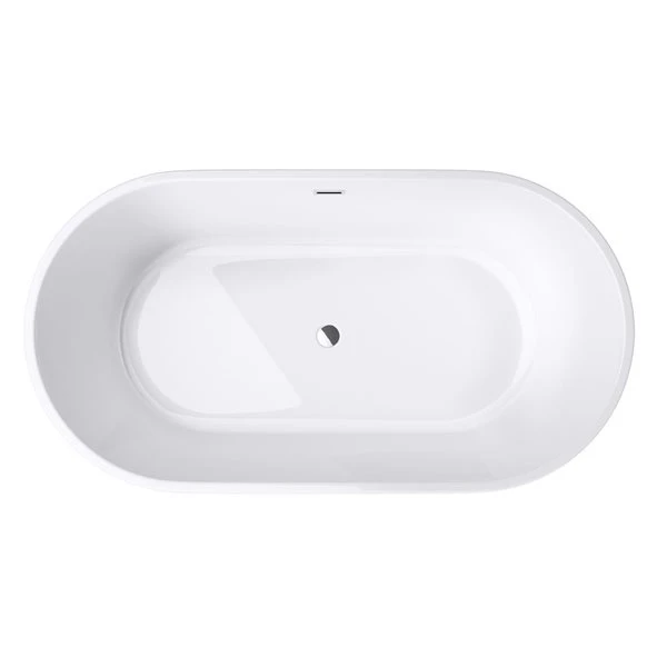 Jade Bath Harmony 59-in Black Acrylic Oval Center Drain Freestanding Bathtub - Image 2