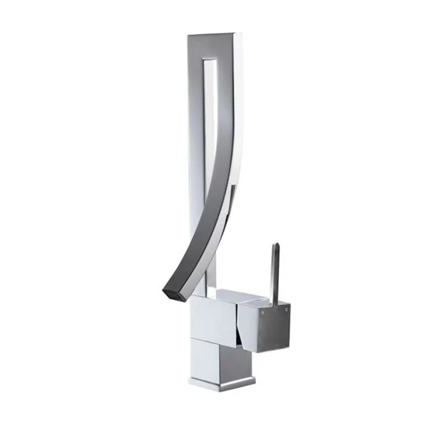 DROP Bath And Kitchen Waterfall Chrome/Chrome Sink Faucet Set - Image 2