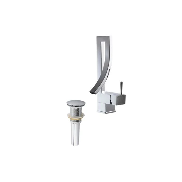 DROP Bath And Kitchen Waterfall Chrome/Chrome Sink Faucet Set