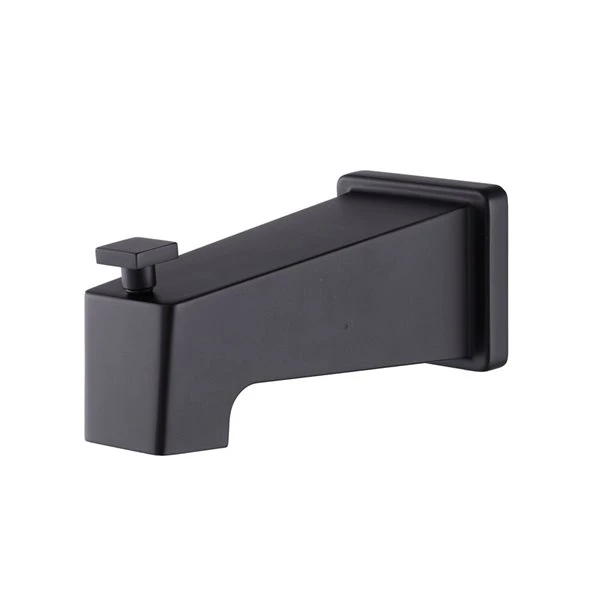 Akuaplus 1/2-in Matte Black Square Bathtub Spout With Diverter