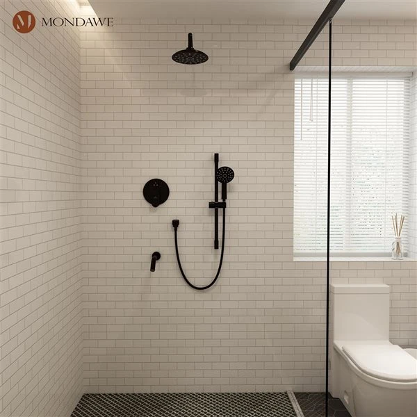 Mondawe 3-Function Wall Mounted Oil-Rubbed Bronze Built-in Rainfall Shower System With Tub Spout - Image 5
