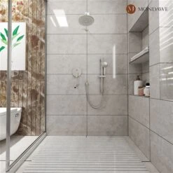 Mondawe 3-Function Wall Mounted Brushed Nickel Rainfall Shower System With Spout