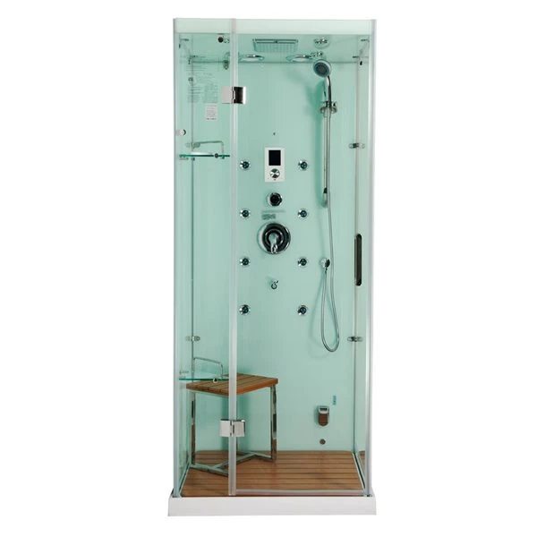 Avora Bath Jupiter White 1-piece 35 x 35 x 86-in Steam Shower - Left-Hand Drain - Image 3