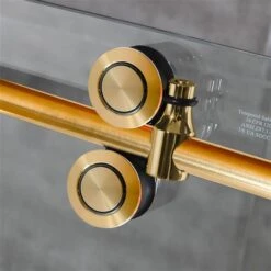 Turin Vertiges 72 X 40 X 75-in Semi-Frameless Sliding Corner Shower Door With Clear Glass - Brass