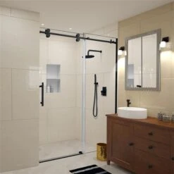 Turin Horizon 60 X 75-in Semi-Frameless Sliding Alcove Shower Door With Clear Glass - Oil Rubbed Bronze