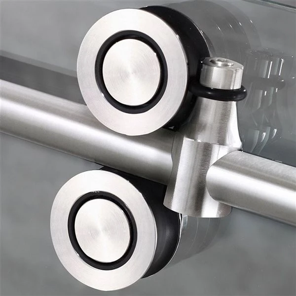 Turin Vertiges 60 X 40 X 75-in Semi-Frameless Sliding Corner Shower Door With Clear Glass - Nickel - Image 2