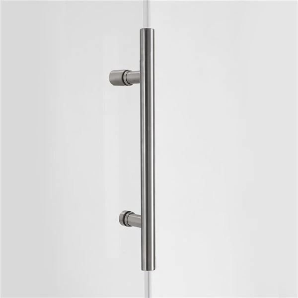 Turin Vertiges 60 X 40 X 75-in Semi-Frameless Sliding Corner Shower Door With Clear Glass - Nickel - Image 4