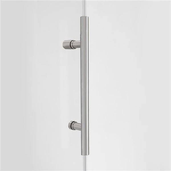 Turin Vertiges 60 X 40 X 75-in Semi-Frameless Sliding Corner Shower Door With Clear Glass - Chrome - Image 4