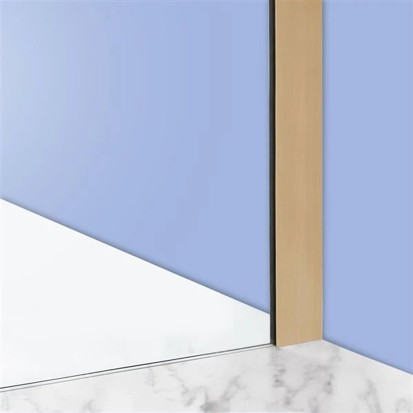 Turin Horizon 60 X 75-in Semi-Frameless Sliding Alcove Shower Door With Clear Glass - Brass - Image 2