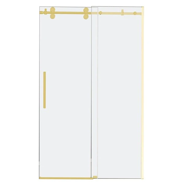 Turin Horizon 60 X 75-in Semi-Frameless Sliding Alcove Shower Door With Clear Glass - Brass - Image 3