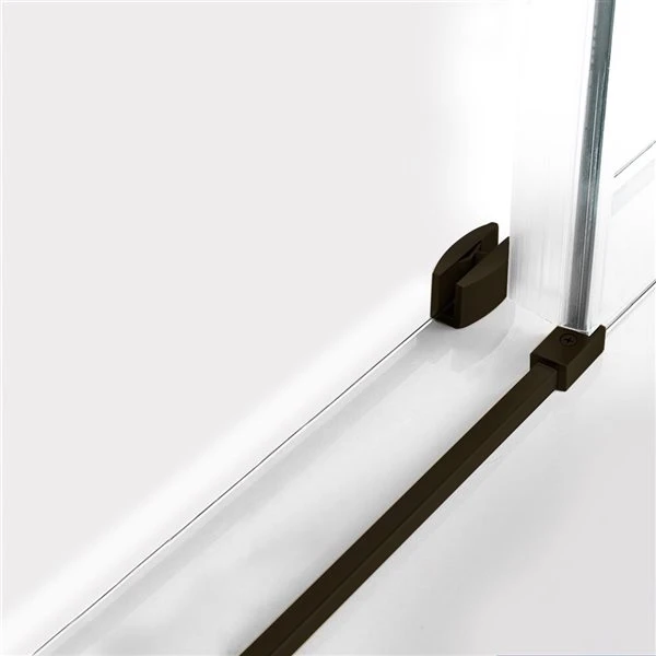 Turin Horizon 60 X 75-in Semi-Frameless Sliding Alcove Shower Door With Clear Glass - Bronze - Image 4