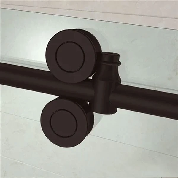 Turin Vertiges 72 X 40 X 75-in Semi-Frameless Sliding Corner Shower Door With Clear Glass - Bronze - Image 4