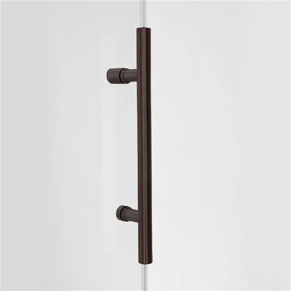 Turin Vertiges 72 X 40 X 75-in Semi-Frameless Sliding Corner Shower Door With Clear Glass - Bronze - Image 5