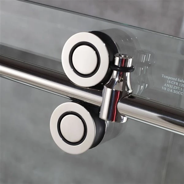 Turin Vertiges 72 X 40 X 75-in Semi-Frameless Sliding Corner Shower Door With Clear Glass - Chrome - Image 4