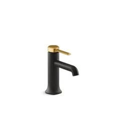KOHLER Occasion Matte Black/Modern Brass Single-Handle Bathroom Sink Faucet - 1.2 Gpm