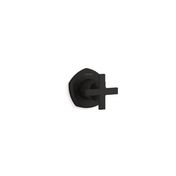 KOHLER Matte Black Occasion Transfer Valve Trim With Cross Handle
