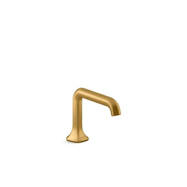 KOHLER Occasion Brushed Modern Brass Bathroom Sink Faucet Spout With Straight Design - 0.5 Gpm