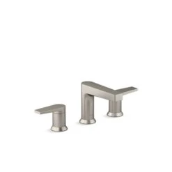 KOHLER Taut Brushed Nickel Two-Handle Widespread Bathroom Sink Faucet With Drain