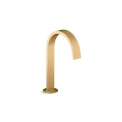 KOHLER Components Brushed Brass Widespread Gooseneck Bathroom Sink Faucet Ribbon Spout With Drain