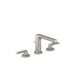 KOHLER Avid Brushed Nickel Two-Handle Widespread Bathroom Sink Faucet With Drain