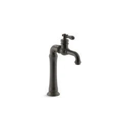 KOHLER Artifacts Oil Rubbed Bronze Tall One-Handle Single Vintage Bathroom Sink Faucet With Drain