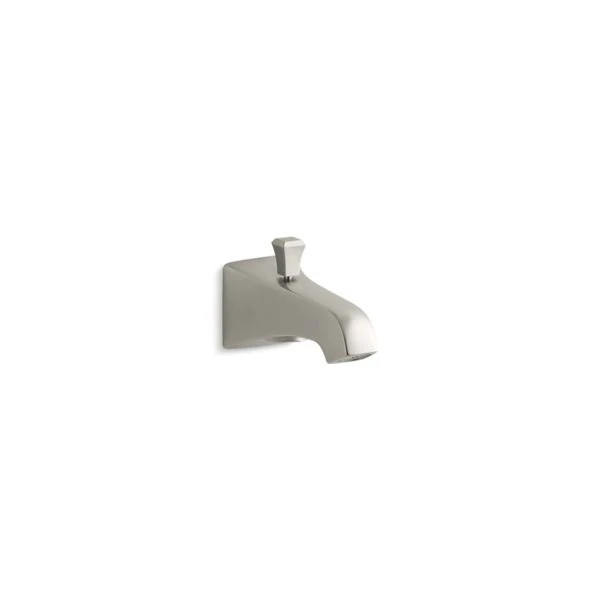KOHLER Memoirs Stately Wall-Mount 6-in Brushed Nickel Bathtub Diverting Spout With Deco Lift Rod