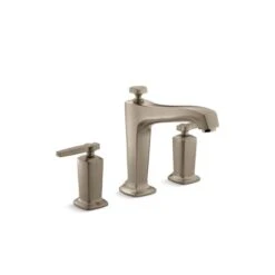 KOHLER Margaux Vibrant Brushed Bronze Two-Handle Deck Mount Roman Bathtub Faucet