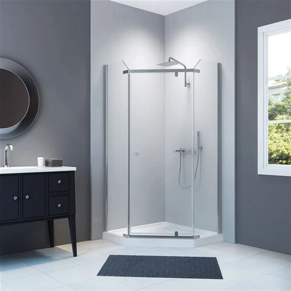 A&E Bath & Shower Polished Chrome 75 X 40 X 40-in 2-Piece Neo-angle Corner Shower Kit