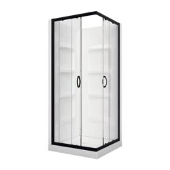 A&E Bath & Shower Black 73.77 X 35.98 X 35.98-in 3-Piece Square Corner Shower Kit