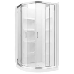 A&E Bath & Shower Polished Chrome 75 X 40 X 40-in 3-Piece Round Corner Shower Kit