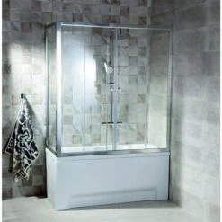 A&E Bath & Shower Polished Chrome 2-piece 59 X 30 X 78-in Alcove Shower Kit