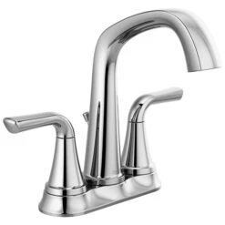 Delta Larkin Polished Chrome Centerset 2-Handle Lavatory Faucet - Pop-Up Drain Included